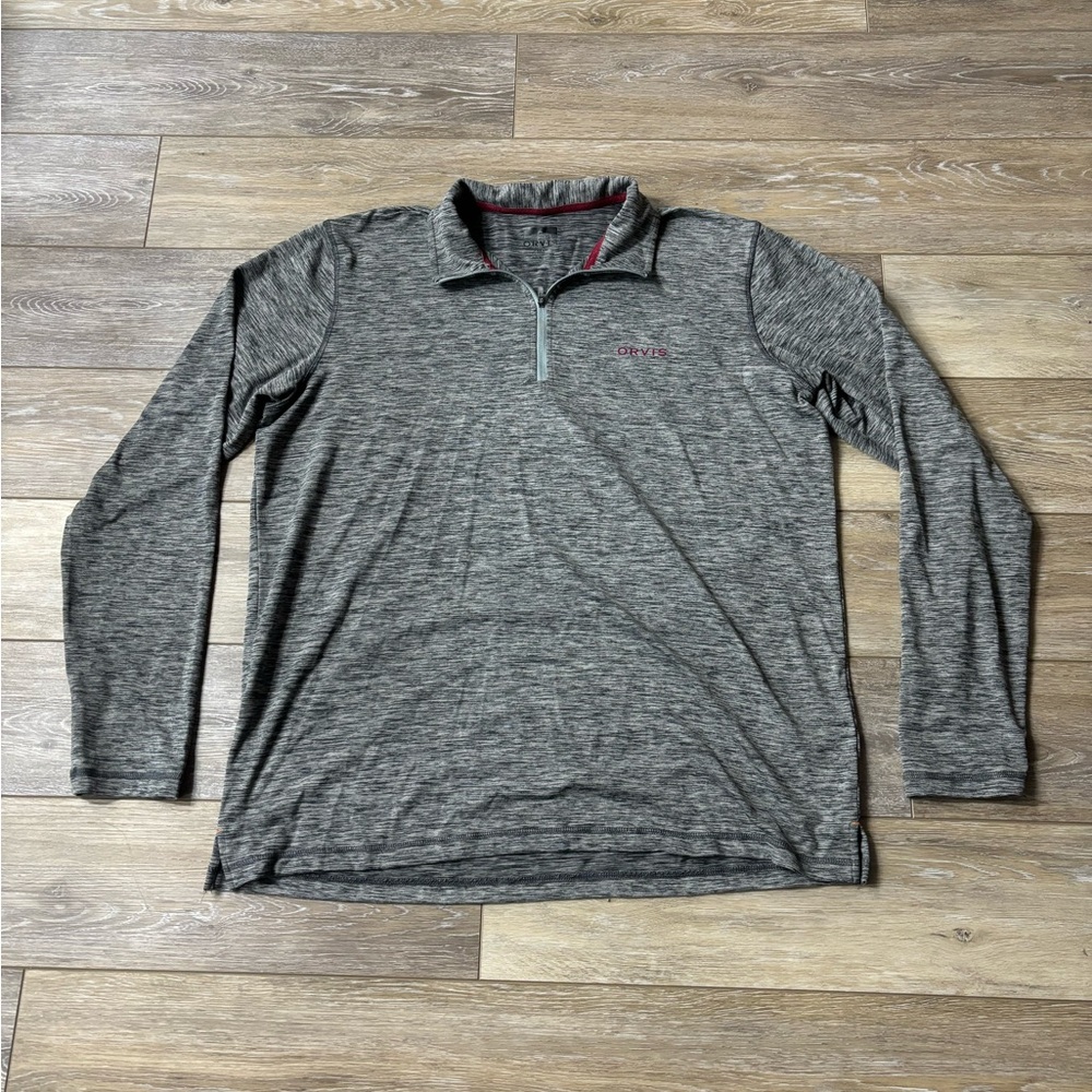 Orvis Pullover Sz L Gray Long Sleeve Lightweight Outdoor Walking Gorpcore Hiking